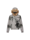 Wasteland Style Cardigan Zip UP Fur Hooded Jacket - 2279